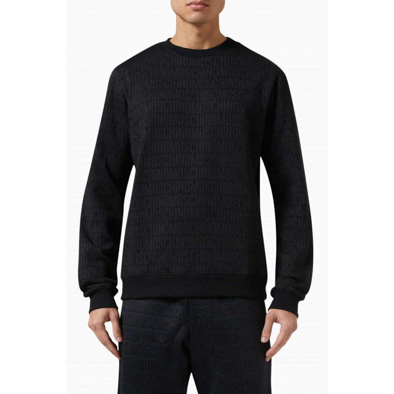 Moschino - Logo Jacquard Sweatshirt in Cotton-blend Fleece