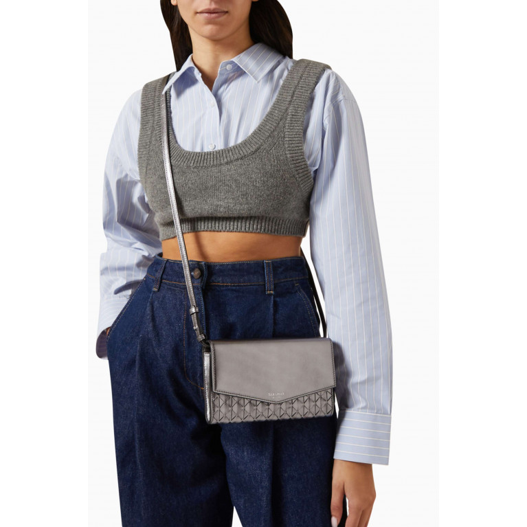 Serapian - Pochette Bag with Mirror in Metallic Leather