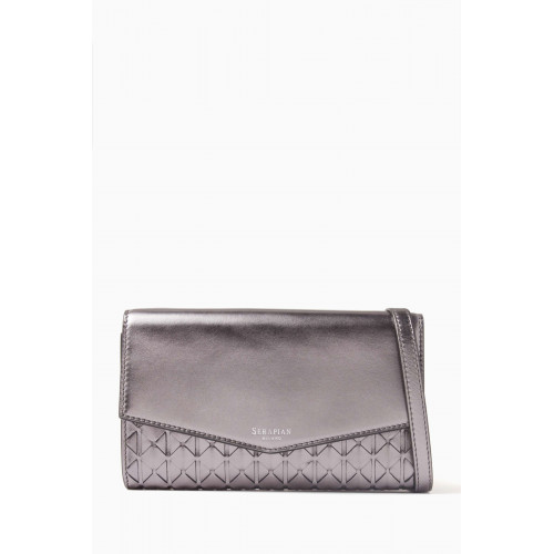 Serapian - Pochette Bag with Mirror in Metallic Leather