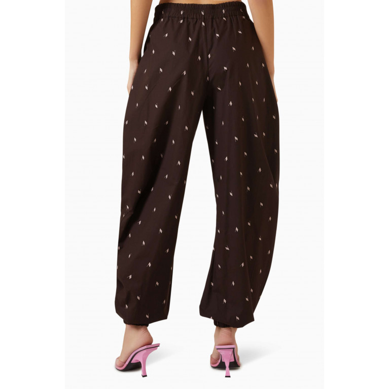 The Attico - All-over Logo Long Pants in Cotton