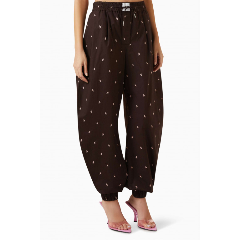 The Attico - All-over Logo Long Pants in Cotton