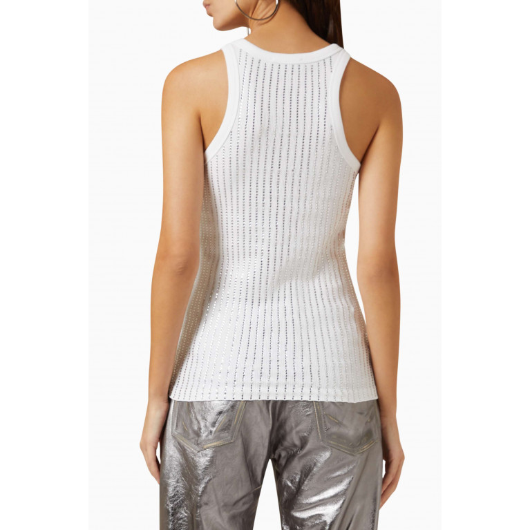 The Attico - Crystal-embellished Tank Top in Ribbed-jersey
