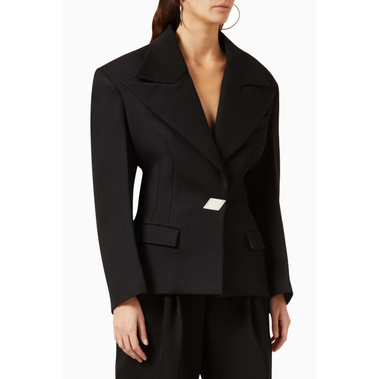 The Attico - Structured-shoulders Tailored Blazer in Wool-blend