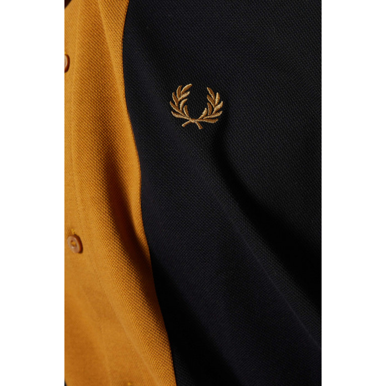 Fred Perry - Contrast-panel Buttoned Polo Shirt in Cotton-piqué