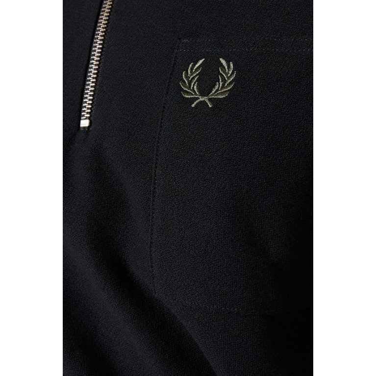 Fred Perry - Zip-up Polo Shirt in Waffle Cotton-jacquard