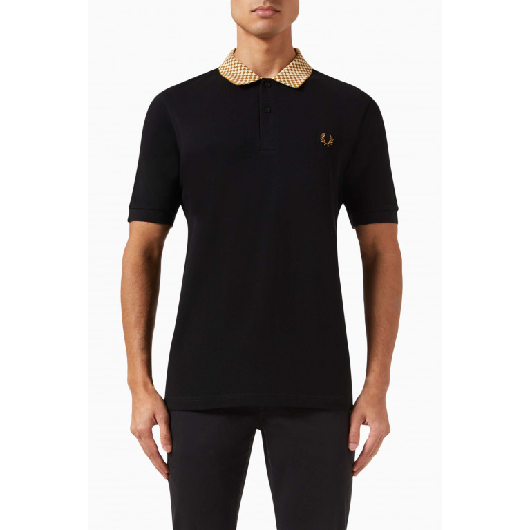 Fred Perry - Chequerboard Collar Polo Shirt in Cotton-piqué