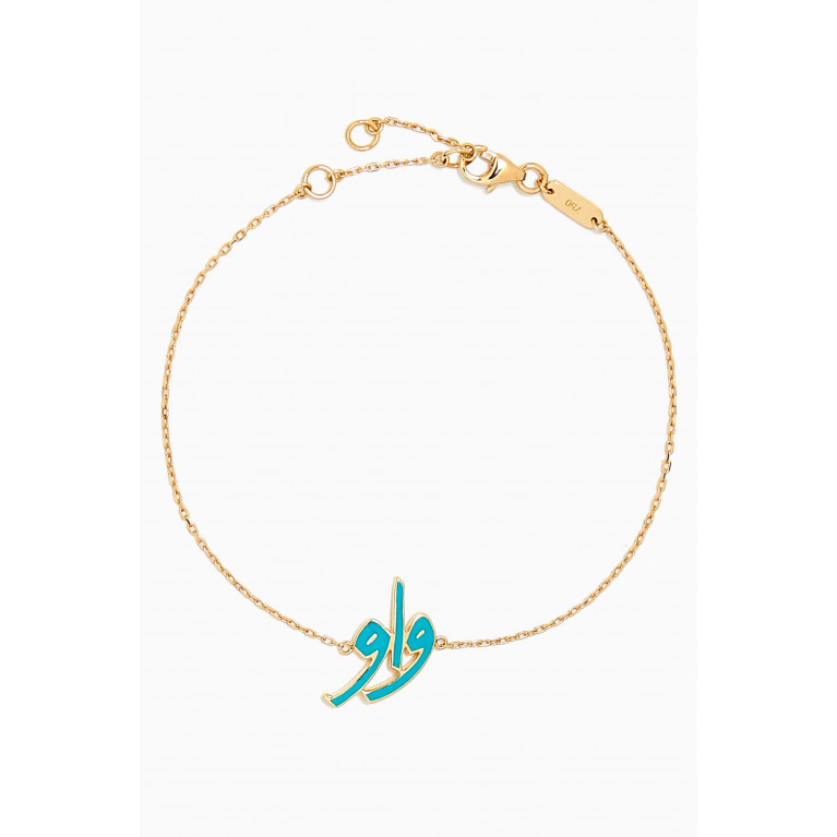 Bil Arabi - 'Wow' Enamel Bracelet in 18kt Gold