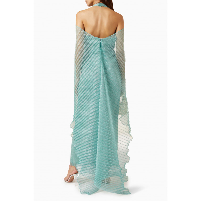 Alize - Butterfly-sleeve Dress in Shimmer-tulle Green