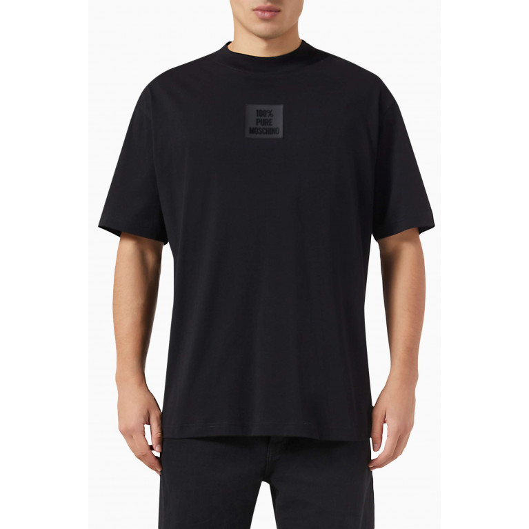 Moschino - Logo Print T-Shirt in Organic Cotton Black