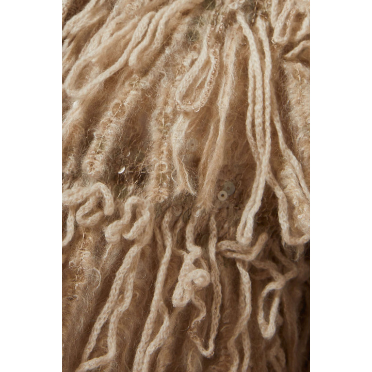 Brunello Cucinelli - Fringes Sleeveless Cardigan in Knit