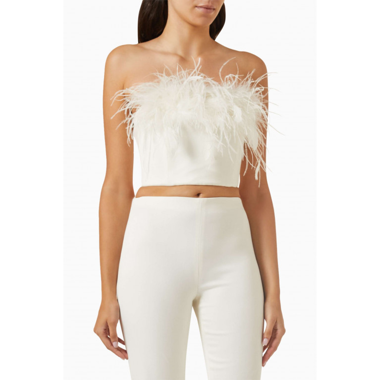 Alice + Olivia - Ceresi Feather-trimmed Top