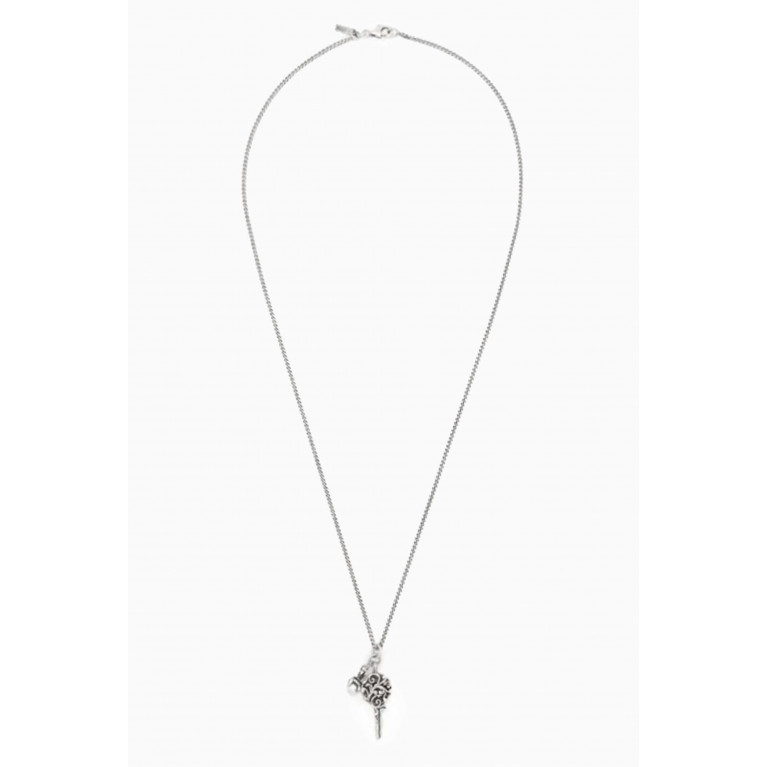 Emanuele Bicocchi - Arabesque Key & Pearl Necklace in Sterling Silver
