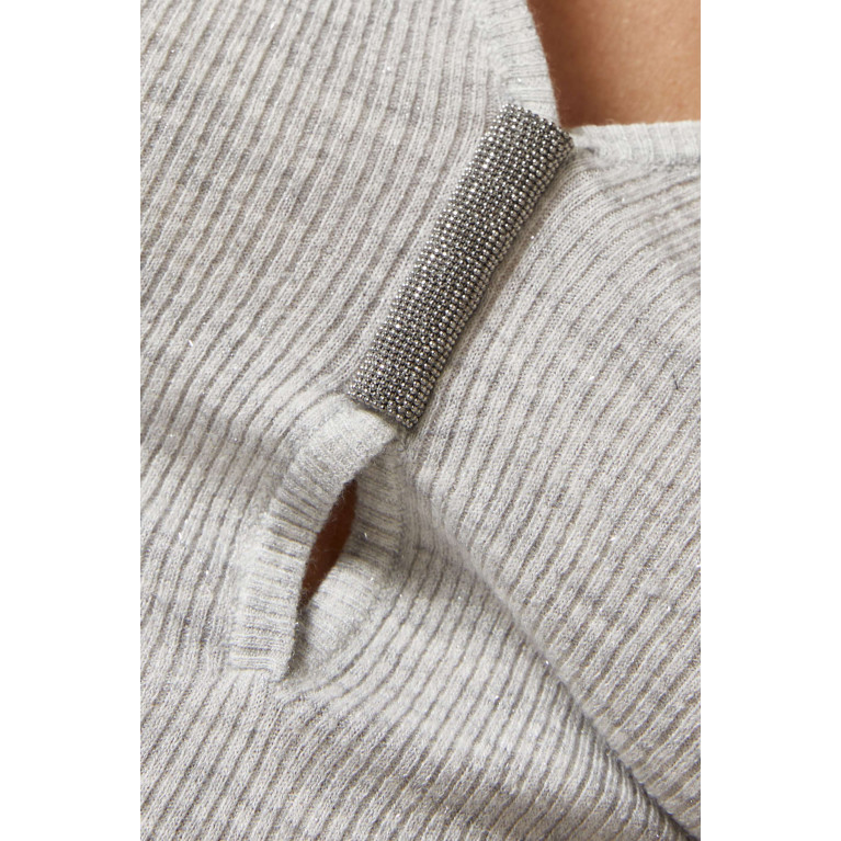 Brunello Cucinelli - V-neck Sweater in Rib Knit