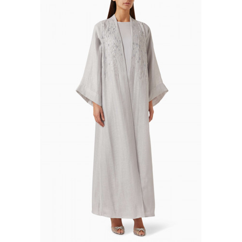 Homa Q - Embellished Abaya & Dress Set in Crepe
