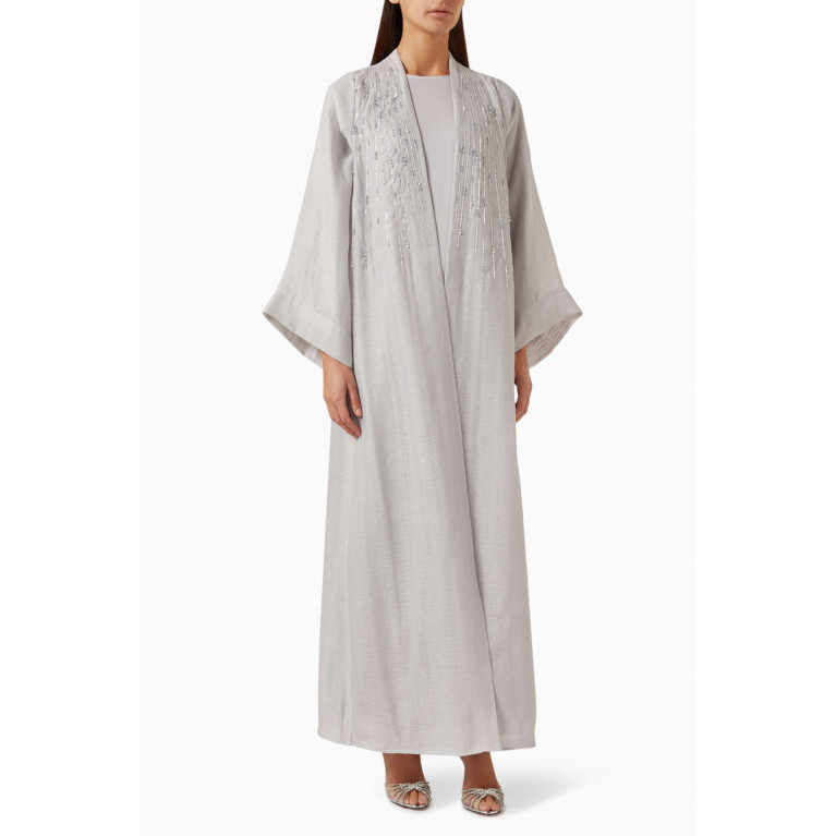 Homa Q - Embellished Abaya & Dress Set in Crepe