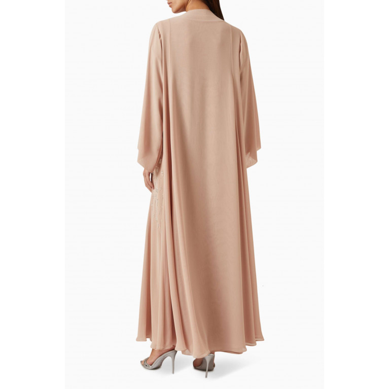 Homa Q - Embellished Abaya & Dress Set in Chiffon