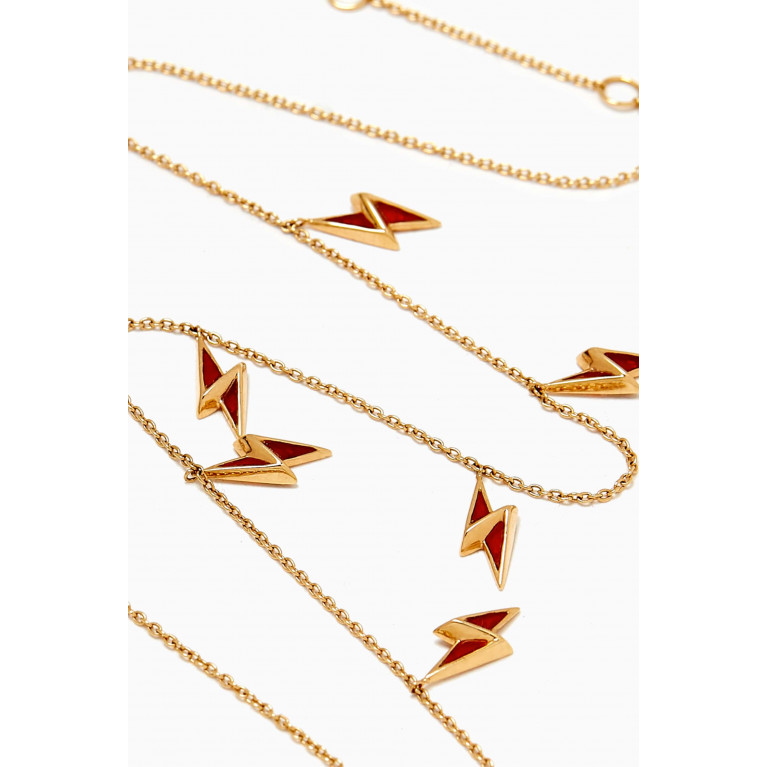 Charmaleena - Multi Energy Red Agate Necklace in 18kt Gold