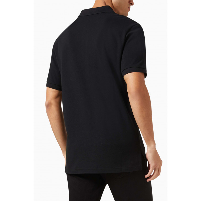 Moschino - Logo Polo Shirt in Pique-knit Black