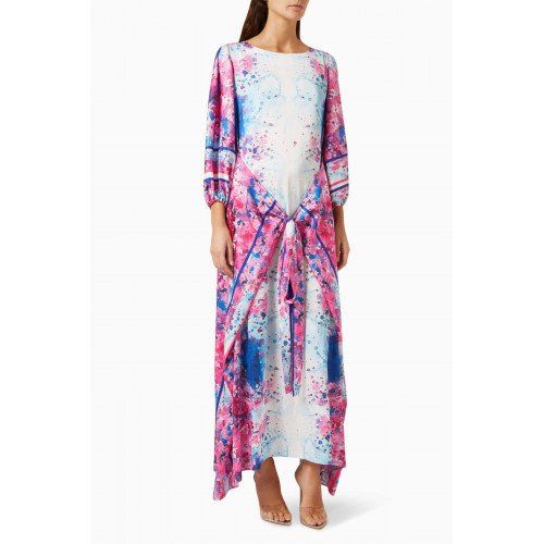 Feryal Al Bastaki - Maxi Dress with Belt in Silk-chiffon