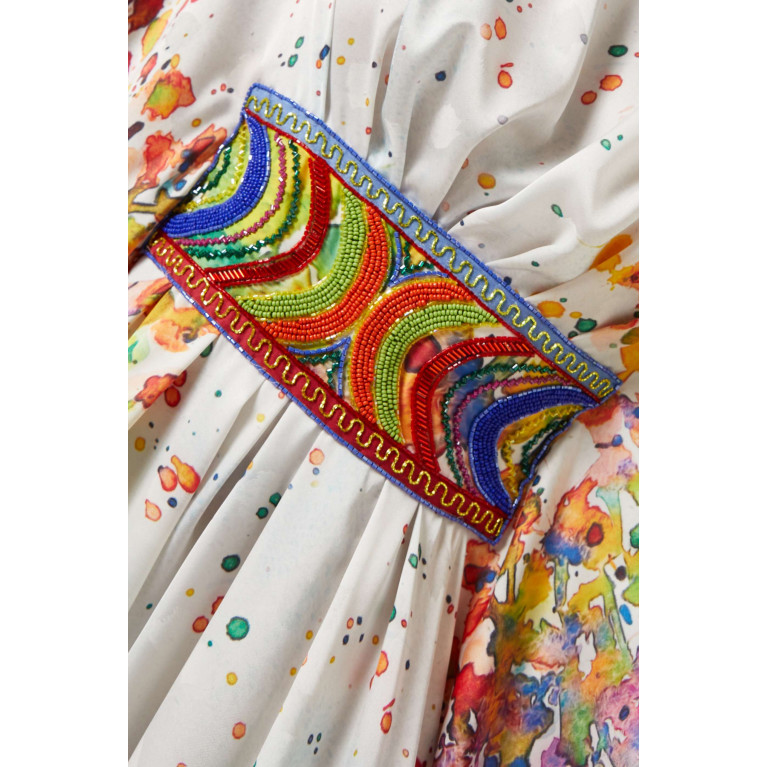Feryal Al Bastaki - Embroidered Kaftan in Silk-chiffon