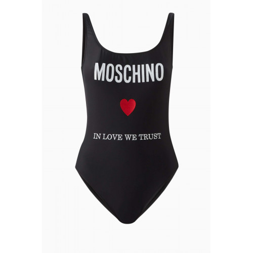 Moschino - In Love We Trust One-piece Swimsuit in Stretch Nylon