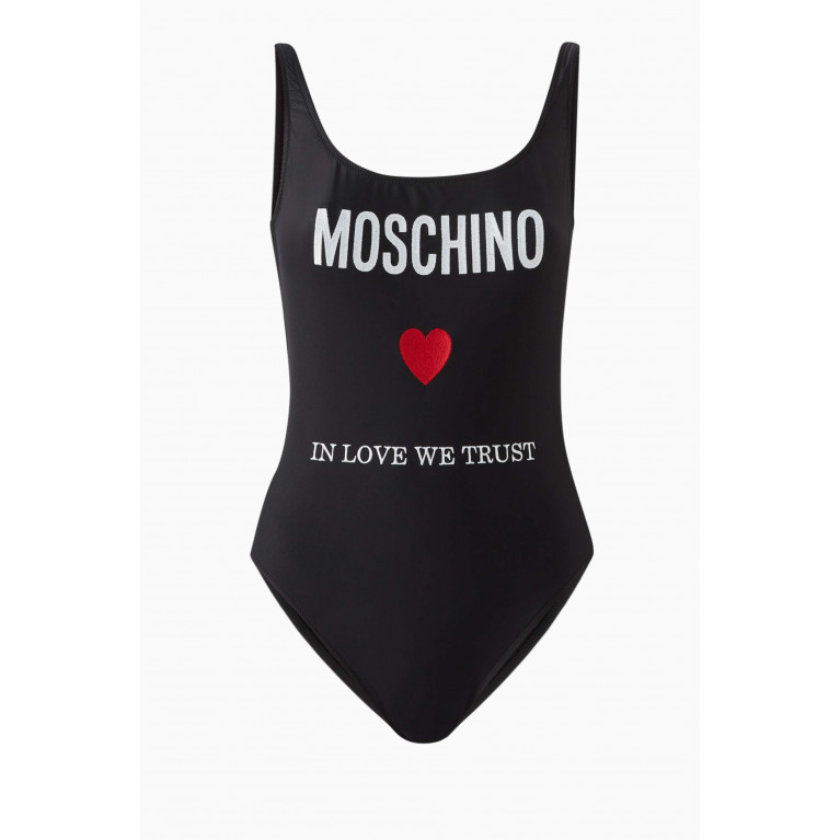 Moschino - In Love We Trust One-piece Swimsuit in Stretch Nylon