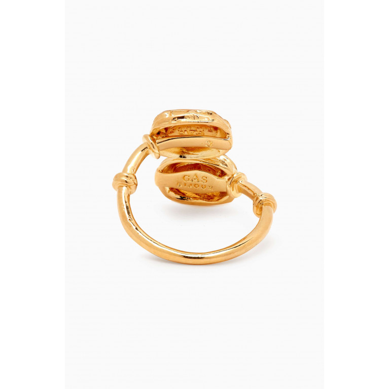 Gas Bijoux - Duality Scaramouche Ring in 24kt Gold Plating
