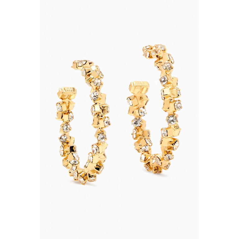 Gas Bijoux - Crystal Hoop Earrings in 24kt Gold-plated Metal