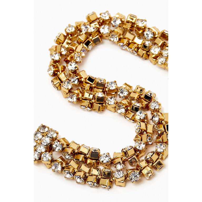 Gas Bijoux - Crystal Chain Bracelet in 24kt Gold-plated Metal