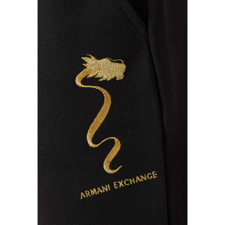 Armani Exchange - Logo Letter Sweatpants in Cotton-blend Black