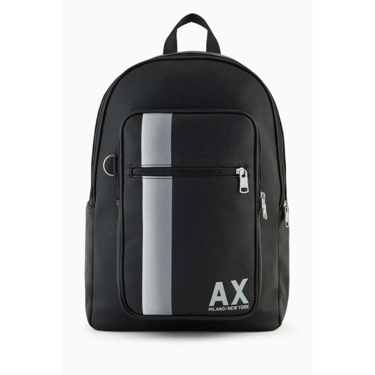 Armani Exchange - AX Logo Backpack in Faux Leather Black