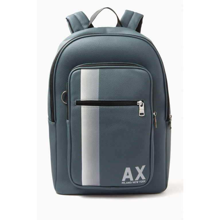 Armani Exchange - AX Logo Backpack in Faux Leather Green
