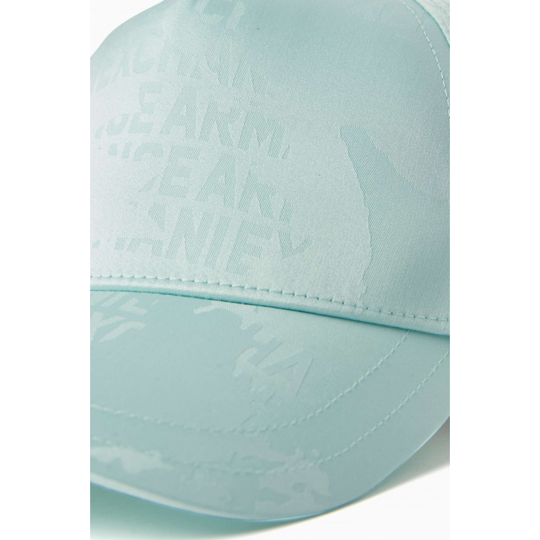 Armani Exchange - All-over Logo Baseball Cap in Satin Blue