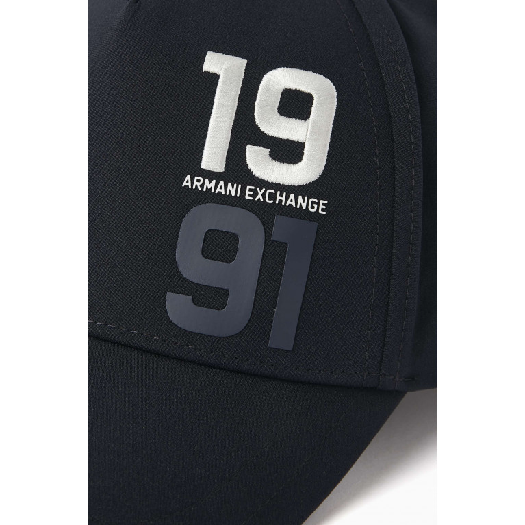 Armani Exchange - AE Logo Baseball Cap in Canvas Blue