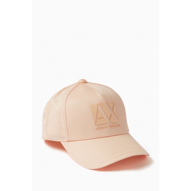 Armani Exchange - AX Logo Baseball Cap in Cotton Pink