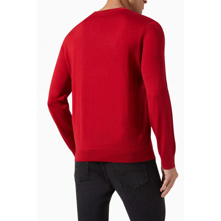 Armani Exchange - Dragon Embroidery Pullover in Cotton Red