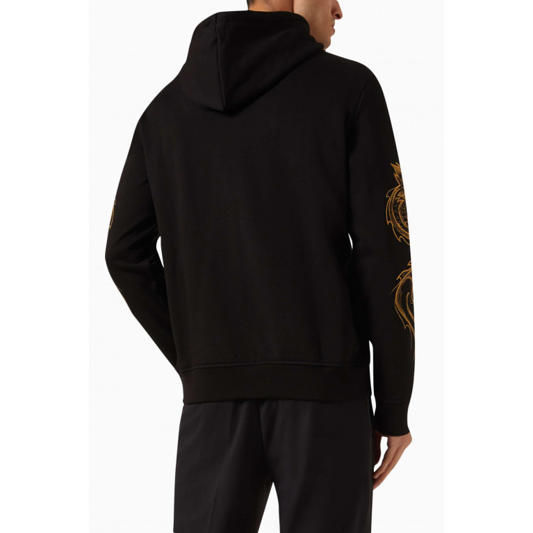 Armani Exchange - Dragon Embroidery Hoodie in Cotton Fleece Black