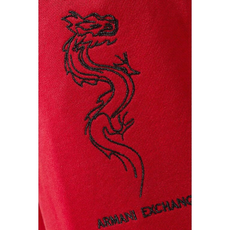Armani Exchange - Dragon Embroidery Sweatpants in Cotton Jersey