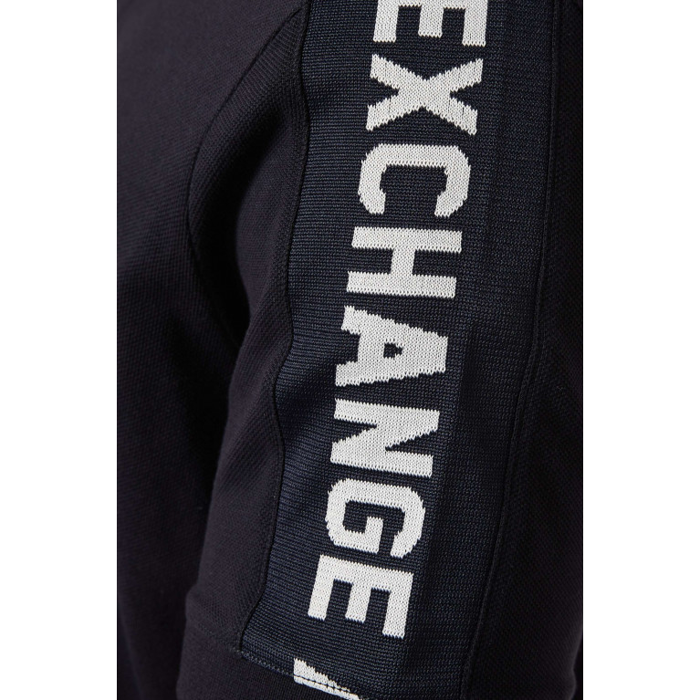 Armani Exchange - Logo Polo Shirt in Cotton Piqué Blue