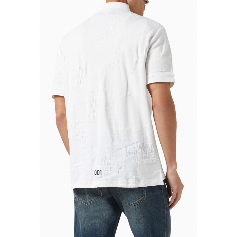 Armani Exchange - All-over Logo Polo Shirt in Cotton Jacquard