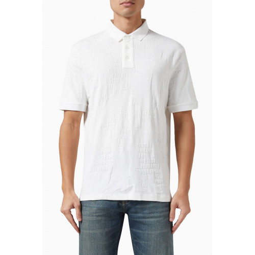 Armani Exchange - All-over Logo Polo Shirt in Cotton Jacquard