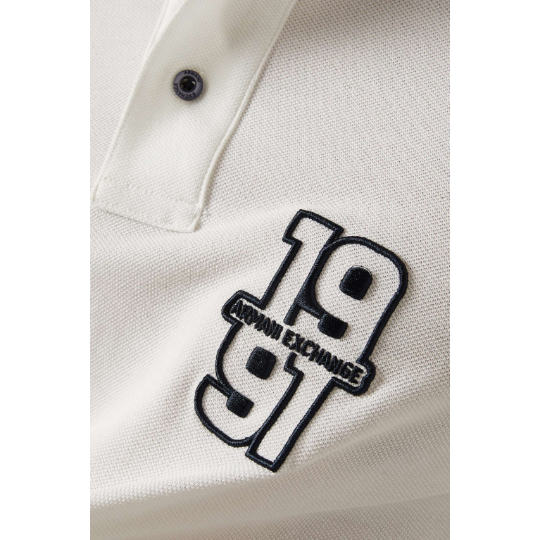 Armani Exchange - AE Logo Polo Shirt in Cotton Piqué Neutral