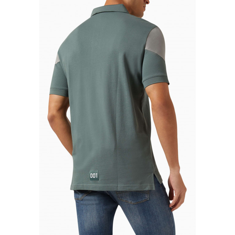 Armani Exchange - AE Logo Polo Shirt in Cotton Piqué Green