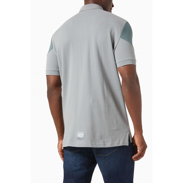 Armani Exchange - AE Logo Polo Shirt in Cotton Piqué Grey