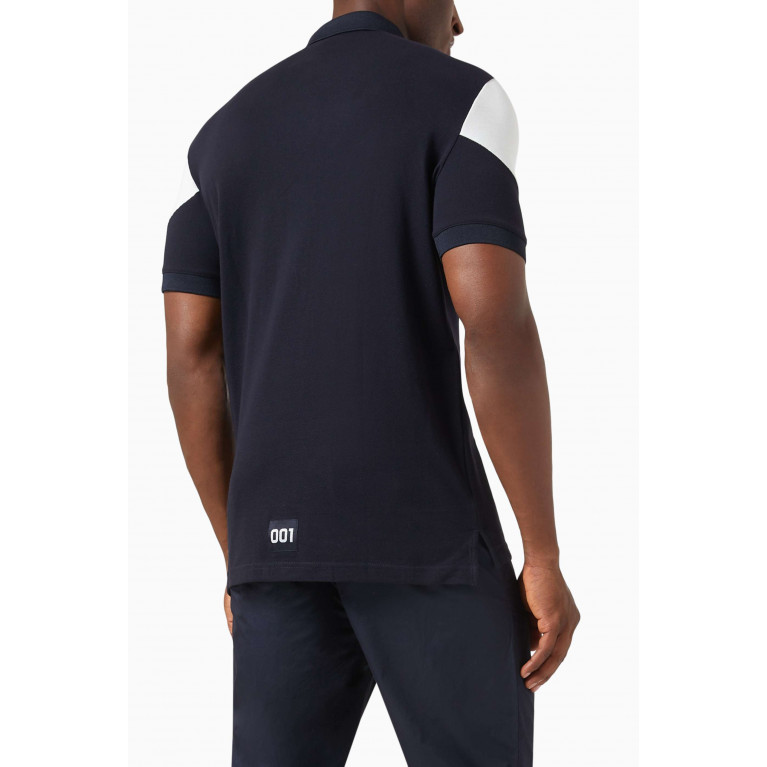 Armani Exchange - AE Logo Polo Shirt in Cotton Piqué Blue
