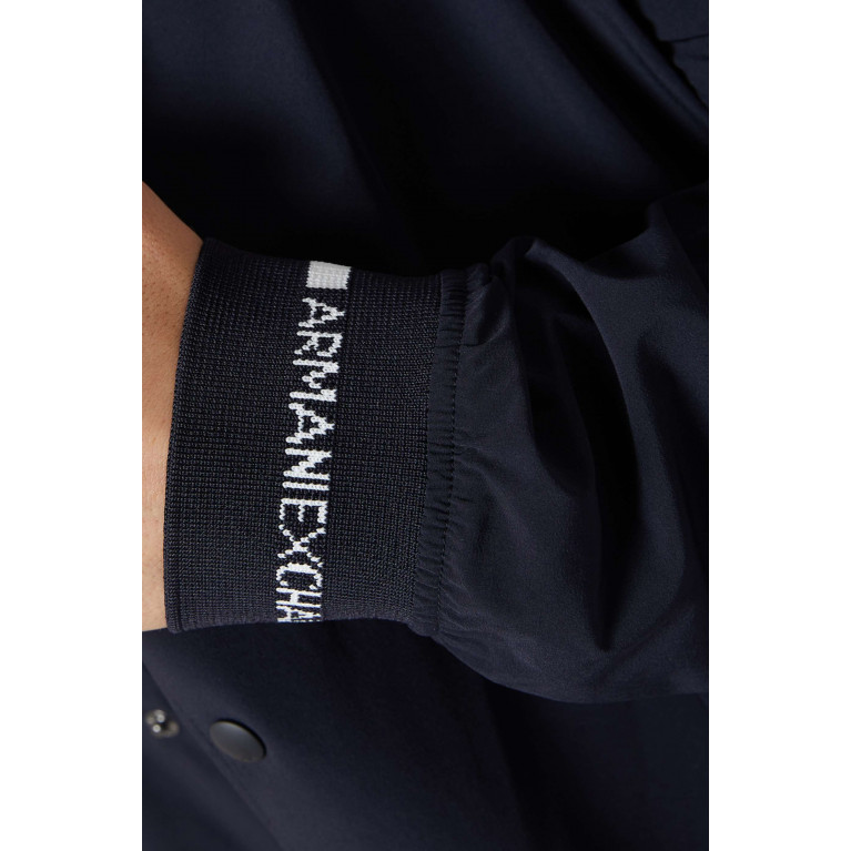 Armani Exchange - Contrast-trims Logo-Sleeve Blazer