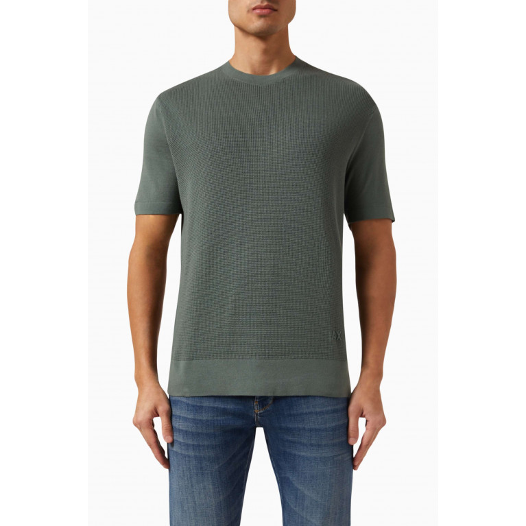 Armani Exchange - Short-sleeve Pullover in Cotton Green