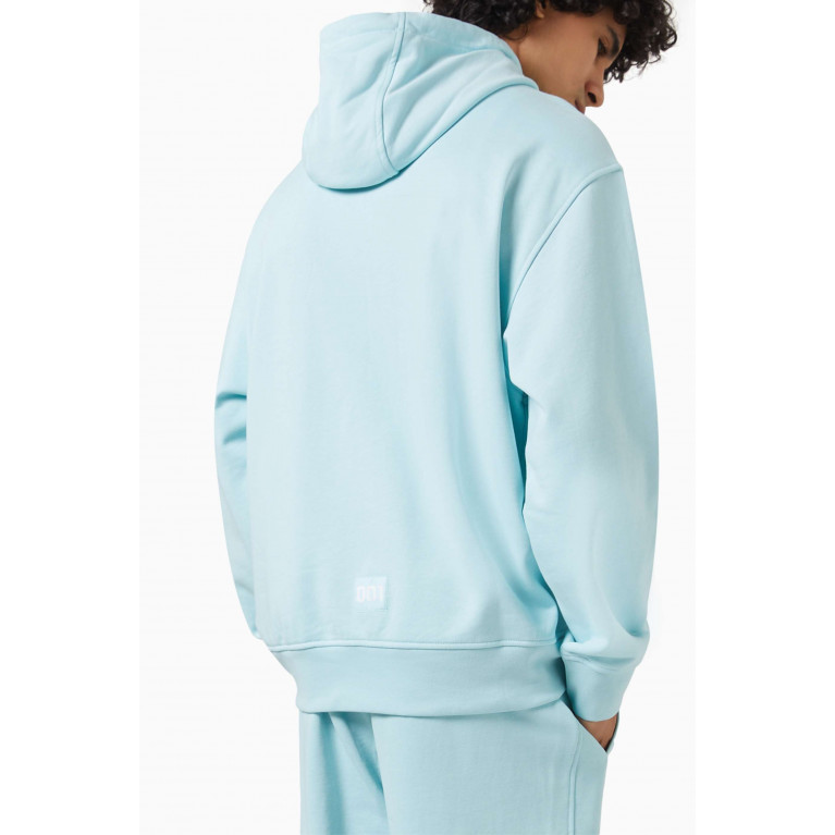 Armani Exchange - Logo Patch Sweatshirt Hoodie in Cotton Jersey Blue