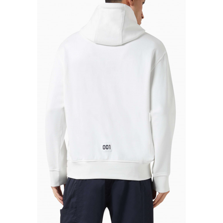 Armani Exchange - Logo Patch Sweatshirt Hoodie in Cotton Jersey Neutral