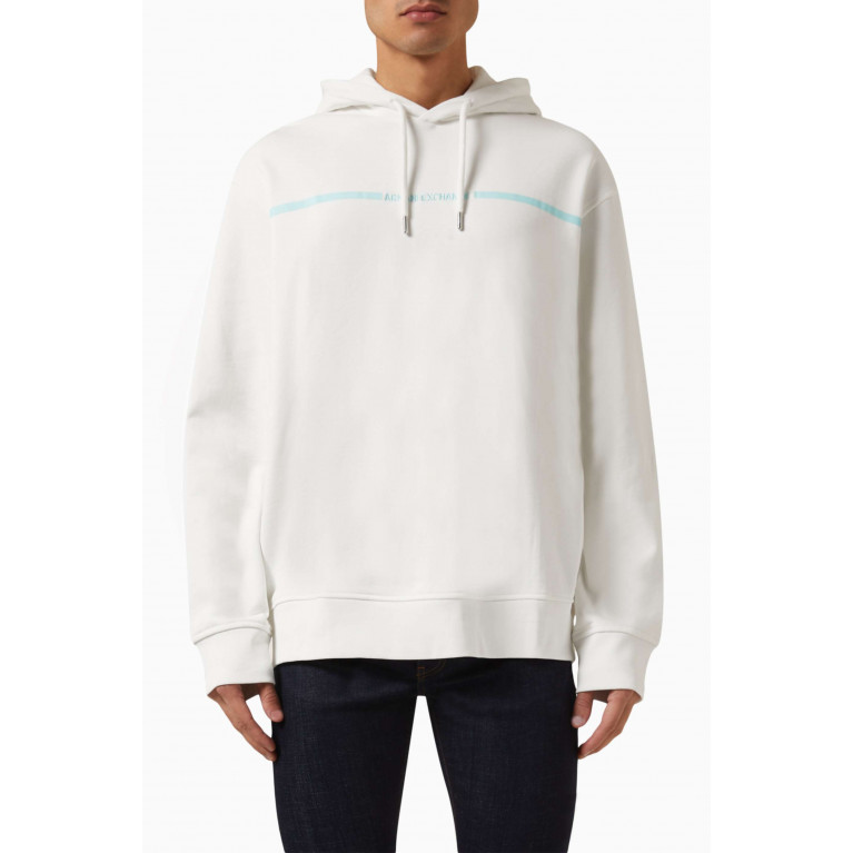 Armani Exchange - AE Logo Sweatshirt Hoodie in Cotton Fleece Neutral